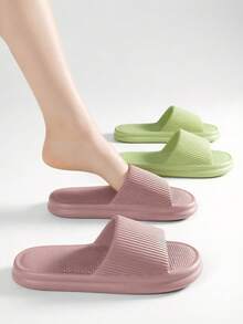 EVA Lightweight Slippers For Men And Women, Suitable For Home, Beach Or Shower Use - 2 Pairs Of Shoes, Pink and Green - View 14