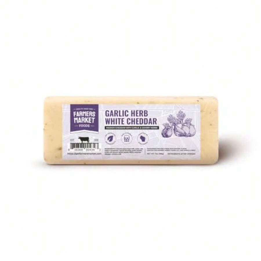 Farmers Market Gluten Keto Paleo Low Sodium Sugar Cheese Gift Sets 1-Pack Garlic Herb White Cheddar - View 1
