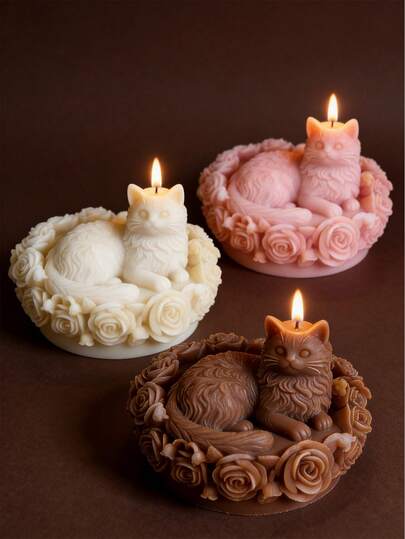 Khuôn silicon 3D hình mèo dễ thương, hoa hồng và linh lan, tái hiện chính xác hình dáng mèo đáng yêu, chất liệu mềm chịu nhiệt, dễ tháo khuôn, thích hợp làm nến thủ công, đá thơm, thạch cao, graffiti sáng tạo, tượng nhỏ bằng nhựa, trang trí nội thất, đạo cụ chụp ảnh, lý tưởng cho Ngày Valentine, Ngày của Mẹ, sinh nhật, quà tặng bạn thân, trang trí nhà cửa, tạo hương thơm cho phòng ngủ, trang trí tiệc tùng ngày lễ.