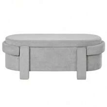 Storage Benches - Gray + Fleece - View 7