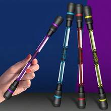 4pcs Finger Spinner Pens, Non-Slip Grip, Black Ink Ballpoint Pens For Adults And Students - Office Supplies, Random Color And Style - MultiWarna - View 5