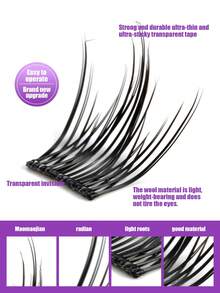 浓密单簇假睫毛，轻盈无胶，打造生动漫画风格双眸 - 查看 3