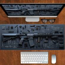 Gun Large Washable Mouse Pad Rubber Non-Slip Desk Gadgets Pc Setup Accessories Office Mouse Mat Setup Extended Pad Mousepad - Xem 1