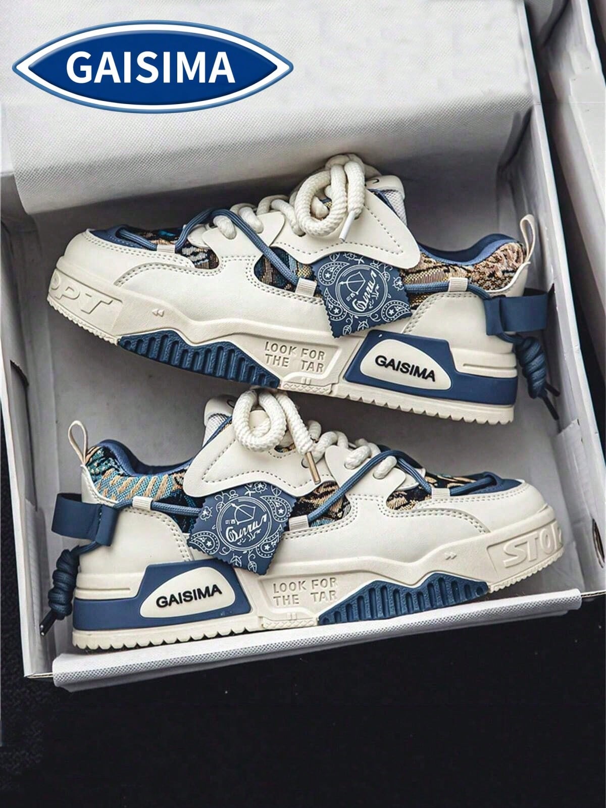 أحذية كانفاس عصرية عشوائية للرجال ذات نعل سميك مضا...