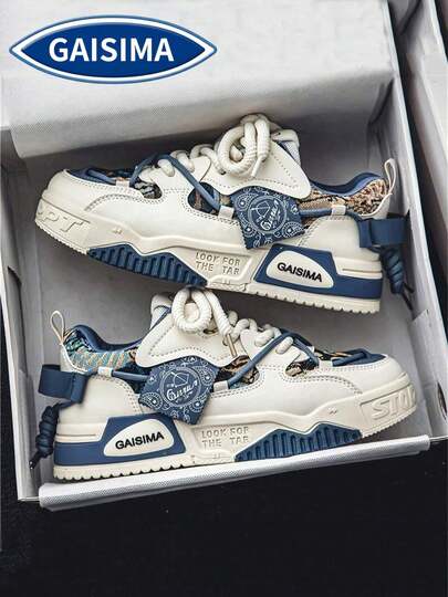 Men's New Summer Breathable Versatile Niche Original Casual Canvas Sneakers, Thick Sole Non-Slip Sporty Graffiti Pattern Random Leisure Shoes