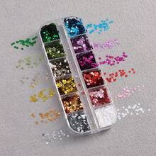 Decoración de uñas con estrellas brillantes, Purpurina con forma de estrella de cinco puntas, Pegatinas de gel ultradelgadas y sencillas, Decoraciones de arte de uñas populares en línea, Pegatinas de uñas ultradelgadas con láser - Multicolor - Ver 12