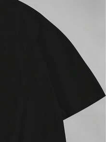 [Men's Plus Size Derivative]1pc Men's Plus Size Zrgoth Fashion Versatile "TOKYO" English Slogan Tokyo Print Short Sleeve, Lightweight Fabric, This Style Runs Plus Size Details Are In The Main Image, Please Be Sure To Check The Size Before Ordering To Avoid Fit Issues - Black - View 8