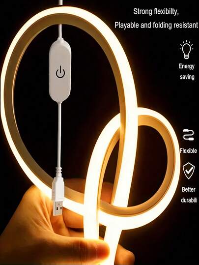 Dây đèn LED neon dẻo 1/2/3/4/5/8/10m, cấp nguồn USB, thích hợp cho Halloween, trang trí tiệc, tạo không gian ấm cúng cho nhà bếp, đèn LED dây, thích hợp cho phòng ngủ, phòng khách, phòng tắm, tiệc tùng và trang trí DIY ngoài trời.