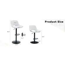 Modern Swivel Adjustable Bar Stools Set - 2 Pack White PU Material With Footrest Holds Up To 250 Lbs Suitable For Home Bars And Kitchen Islands - Trắng + Đen + Da PU thoáng khí + Kim loại + Bộ 21 chiếc - Xem 8
