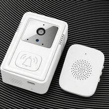 1 chuông cửa video WiFi không dây mini tích hợp camera, điều khiển từ xa không dây thông minh, đàm thoại hai chiều, ghi hình/chụp ảnh, thay đổi giọng nói, pin sạc 400mAh tích hợp. - trắng - Xem 6