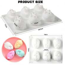 1pc 6-Cavity Large 3D Easter Bunny Silicone Mold, 6-Cavity Rabbit Shaped DIY Baking Mold Suitable For Mousse, Cake, Soap, Jelly, Candle, High Quality Silicone Mold And Healthy For Baking, Soap Making And DIY Projects - View 14