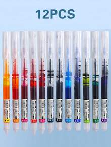 12pcs Mixed Color Gel Pen, Simple Portable Gel Rollerball Pen For Office, School, Student - 12pc - View 6