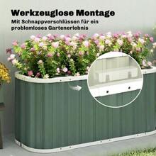 Metal Raised Garden Bed, 136 X 53 X 61 Cm Deep, With Protective Edges, Plant Labels, Gloves, And Open Bottom. - Green - View 5