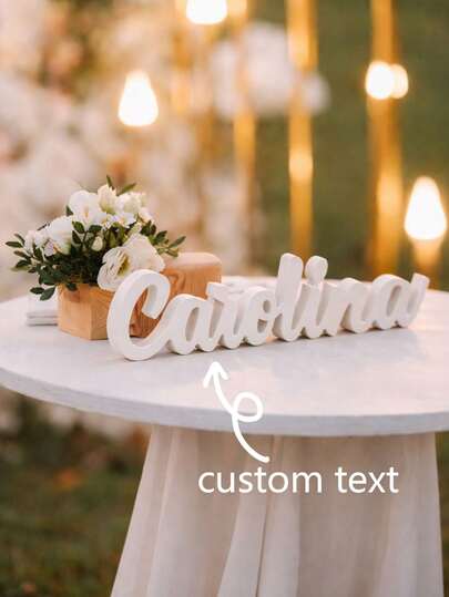1 Piece Custom Wedding Banquet Table Card, Font Color Optional, Catering Decoration, Exclusive Unique Gift For Newlyweds, Bedroom Wall Decoration, Integrated 3D Letter Decoration, Couple Souvenir, Exquisite Anniversary Gift Suitable For Special Occasions