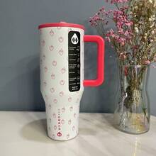 Vaso de agua deportivo para exteriores de 40 oz, botella de agua de acero inoxidable con aislamiento al vacío, con tapa y pajita, apto para agua, té helado o café. - Multicolor - Ver 22