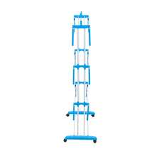 LIVINGANDHOME 3 Tiers Foldable Rolling Clothes Airer,Space Saving Clothes Drying Rack With Shoe Storage,Towel Rack For Indoor Outdoor Air Dryer,Space Saving Laundry Organiser - Blue 71cm(W) X 46cm(D) X 167cm(H) - View 9