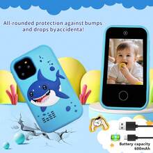Teléfono de juguete para niños con pantalla táctil de 2.8 pulgadas, cámara dual y función de música, teléfono de juguete realista adecuado para niños de 3 a 10 años, disponible en múltiples estilos, regalo para niños y niñas - Multicolor - Ver 10