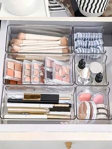 Kotak Organizer Laci Multifungsi, Kotak Penyimpanan Makeup, Kotak Organizer Kompartemen Meja Cocok untuk Kosmetik, Perhiasan, Dapur, Kamar Tidur, Kamar Mandi, Perlengkapan Kantor, Penyimpanan Kabinet Dekorasi Ruangan - MultiWarna - View 4