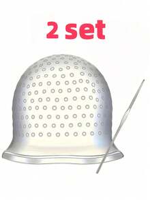 Bộ mũ nhuộm tóc tái sử dụng kèm móc kim loại, dụng cụ tạo kiểu chuyên nghiệp và phụ kiện cho tóc thường, bộ dụng cụ nhuộm tóc nhẹ. - Nhiều màu - Xem 14