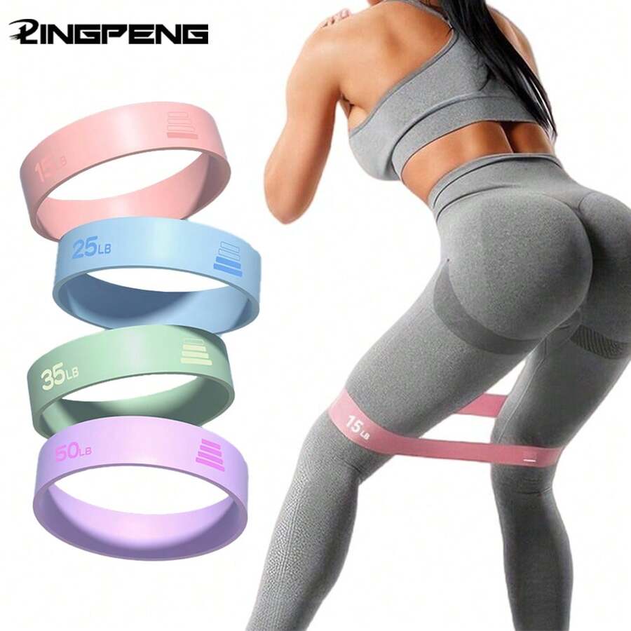 LINGPENG 15磅-50磅瑜伽弹力环不同级别弹力瑜伽带拉伸带健身带家用锻炼