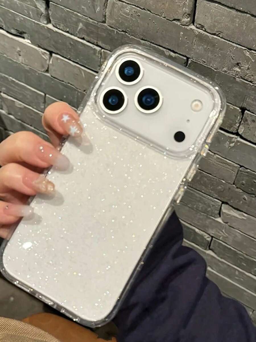 Luxury Shiny Transparent Soft Phone Case Compatible With IPhone 17 Pro Max, 17, 16, 15, 14, 13 Pro Max, 15, 16 Plus, 17 Air - Transparent Blue - View 1