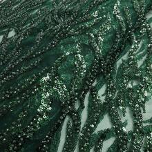 Luxury African Groom Beaded Lace Fabric, 2026 High-Quality Nigerian Sequin Lace Fabric For Sewing Party Dress Materials - A - View 9