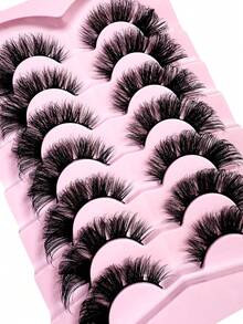 7 Cặp/Gói Mi giả Nga DD Curl, dày, xoăn bồng bềnh, mi giả 3D giả lông chồn, hiệu ứng mắt mèo, mi giả dài dày 8D, nâng và kéo dài mắt, tạo nên lớp trang điểm tinh tế - màu đen - Xem 4
