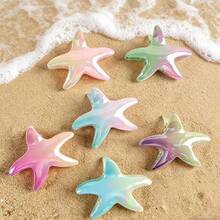 Dopamine Aurora Gradient-Colored Ocean Sea Star Grasping And Holding A Girl, Summer Gentle Atmosphere, Fake Gentle And Romantic Updo, Hair Claw, Daily Photo-Taking, Half-Up Hairstyle, Female Hair Accessory Hair Clip - Multicolor - View 2