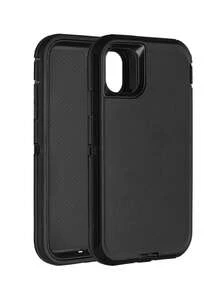 Funda protectora para teléfono 3 en 1 de uso intensivo compatible con iPhone [a prueba de golpes] [a prueba de caídas] [antideslizante], funda protectora para teléfono multicapa - Negro - Ver 1