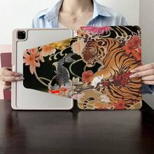 1 Pc Aesthetic Japanese Ukiyo-E Tiger & Koi Fish Print Case For Ipad, 360° Rotating & Foldable Smart Case For IPad - Compatible With IPad Air 6/5/4, For IPad 10 (10.9"), For IPad Pro 2024/Air M3/A16 2025 - Perfect For Work, Travel & Home Use,Compatible With Galaxy Tab A8/A9 Plus/S6 Lite/S7/S9 FE Plus,Compatible With Xiaomi Pad 5/5 Pro/6/6 Pro/7/7 Pro/6S Pro - Multicolor - View 1