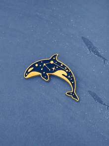 1/2PCS New Style Fashion Cute Dolphin Whale Brooch Suit Personalized Alloy Pin Popular Bag Accessories - Multicolor - View 5