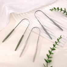 Dụng cụ cạo lưỡi bằng thép không gỉ, dụng cụ làm sạch lưỡi, dụng cụ loại bỏ mảng bám trên lưỡi giúp khử mùi hôi miệng, dụng cụ vệ sinh răng miệng dành cho người lớn. - Nhiều màu - Xem 1