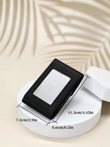 HOVI'S [0.6cm Ultra-Thin Card Holder For Men] Embossed PU Leather With Card Slots And Cash Pocket | Holds 6 Cards + Cash | RFID Blocking Compact Front Pocket Wallet (11.3x7.3cm) - Black - View 9