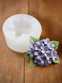 香薰蜡烛硅胶模具 3D雏菊带丁香花瓣和叶子模具 花朵造型肥皂石膏树脂模具 DIY蜡烛杯装饰用品石膏工艺品花卉设计家居婚礼装饰礼品耐用模具 - 白色矽膠模具 - 查看 3