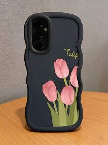 1 ốp lưng điện thoại Dopamine 3D viền lượn sóng lỗ lớn, tương thích với iPhone 11/12/13/14/15/16/16 Pro Max, vỏ bảo vệ mềm mại và thoải mái, tương thích với iPhone 17/17 Pro/17 Pro Max/Air, ốp lưng chống trượt lượn sóng, thiết kế tối giản, họa tiết sáng tạo, ốp lưng hình hoa tulip bền chắc, phiên bản quốc tế, không phải phiên bản nội địa. - màu đen - Xem 4