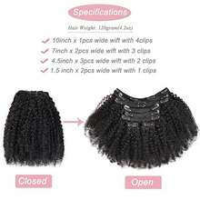 BINF Afro Kinky Curly Clip In Hair Extensions Real Human Hair 8Pcs With 18 Clips 120g/Set 10A Brazilian Remy HairFor Women Natural Color For Women - Natural Black - View 4