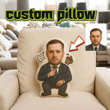 Customized Photo Hand Print Throw Pillow - Funny Gag Gift, Realistic 3D Printed Face Design, Soft Plush Fabric, Perfect Personalized Gift For Her - Template 9 - View 12