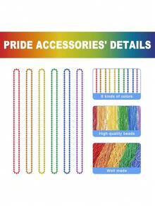 Bộ 12/24/48 hạt cườm cầu vồng, mặt dây chuyền LGBTQ, 6 loại mặt dây chuyền hạt kim loại LGBTQ bán sỉ, mặt dây chuyền tự hào đồng tính nam và nữ, đồ trang trí tiệc diễu hành tháng Tự hào. - Hạt cầu vồng - Xem 7