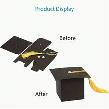 Black Graduation Cap Candy Boxes With Tassel, Mortarboard Shaped Gift Favor Boxes, Graduation Party Supplies Empty Treat Boxes For Class Of 2026 Celebration Gift Packaging - View 9