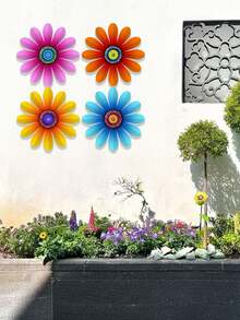 1pc/4pcs Metal Floral Decor Suitable For Home, Garden, Party, Wedding, Bedroom, Living Room And Wall Decoration - Multicolor - View 8