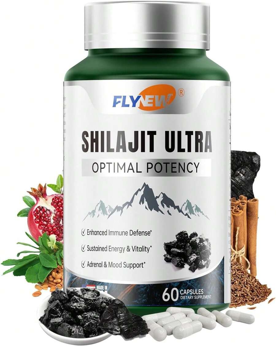 Shilajit For Men Women, Shilajit With Naturally Fulvic Acid & L-Arginine, Himalayan Shilajits For Extra Power, Stamina & Immune Support, Non-GMO, Made In USA, 60 Capsules, 1,300mg Per Serving - 預設 - 查看 1