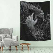 1pc Goth 1pc Polyester Printed Abstract Star & Eyes Wall Tapestry, For Living Room Bedroom Wall Decor, Camping Decoration, All Seasons - 1PC - View 4