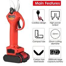 Cordless Electric Pruning Shears Kit With 2 Batteries - US A Type Plug(110-127V) - View 7