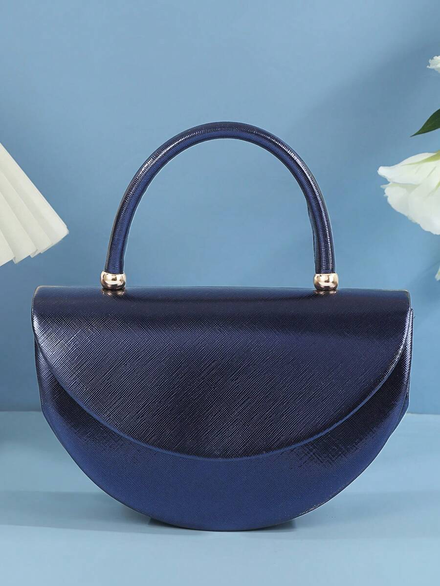 Túi xách thời trang tối giản sang trọng mới, túi cầm tay cao cấp màu trơn dành cho nữ, thích hợp cho tiệc cưới, dạ hội, đeo chéo vai bằng dây xích kim loại có thể tháo rời, món quà thanh lịch dành cho phái đẹp. - Xanh đậm - Xem 1