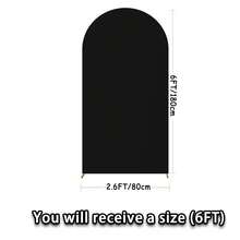 eluckya 1Pc Black Arch Backdrop Cover - Spandex Fitted Wedding Arch Frame Cover, Dome Arch Backdrop For Party Backdrop, Arch Cover For Wedding Decoration, Reception, Bridal Shower, Gender Reveal, Garden Outdoor Ceremony Banquet Decoration, Holiday Gift Back To School Supplies (Arch Frame Not Included) - 黑色 - 查看 8