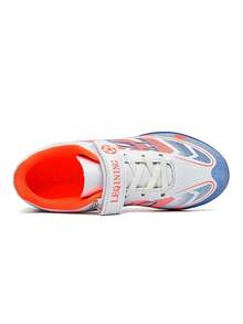 Kids' Football Shoes - Shock-Absorbing & Breathable, Comfortable & Durable, Ready For Match - Hook And Loop Strap, PU Upper, Nylon Lining, EVA Insole, Printed Pattern Design - Blue - View 3