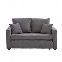 Multifunctional Fabric Sofa, Convertible Sofa Bed, Small Two-Function Living Room Sofa, Removable And Washable Cover, With Storage Bag, Port And Cup Holder. - 灰色 - 查看 11