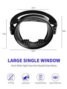 Masker Snorkeling Lensa Kaca Tempered Oval Sudut Lebar 180°, Cocok Untuk Remaja dan Dewasa, Pria dan Wanita - MultiWarna - View 3