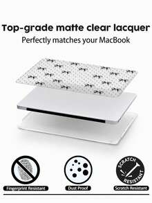 This Is A One-Piece, Black, Frosted Transparent Laptop Case With A Bow And Heart Pattern. It's Lightweight, Shockproof, And Compatible With MacBook Air 13-Inch/15-Inch And 14-Inch Pro M2 And M3 Chipsets. Combining Fingerprint Resistance, Shock Protection, And Heat Dissipation, It's The Perfect Gift For Holidays And Special Occasions. - View 5