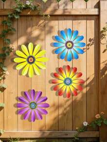 1pc/4pcs Metal Floral Decor Suitable For Home, Garden, Party, Wedding, Bedroom, Living Room And Wall Decoration - Multicolor - View 10